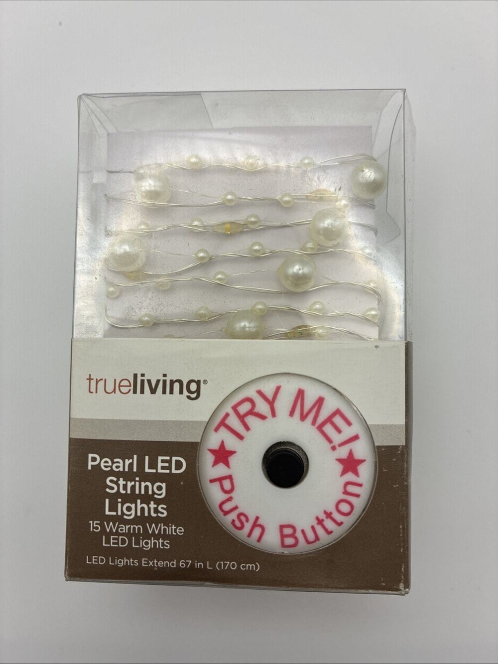 True Living Pearl LED String Lights 15 Warm White L1095 NEW